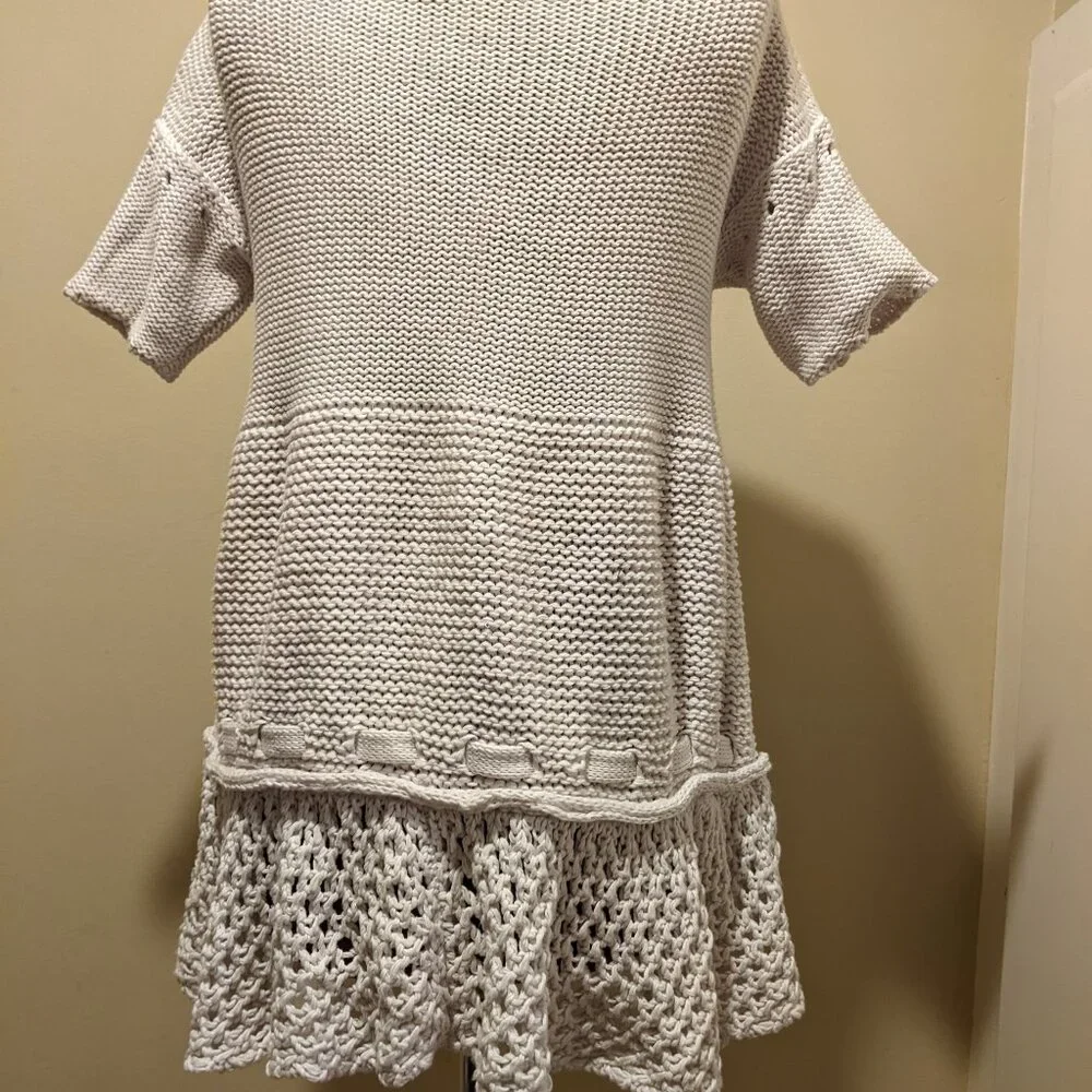 Stella McCartney Boho Knit Mini Dress tunic top – White – Size M/L Made in Italy - Picture 11 of 12
